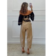 Παντελόνι baggy μπεζ