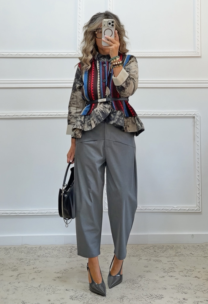 Παντελόνι baggy γκρι Παντελόνι baggy γκρι