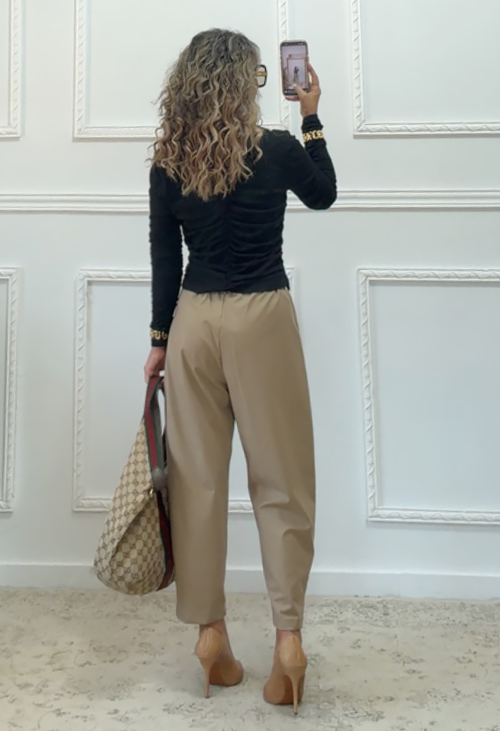 Παντελόνι baggy μπεζ