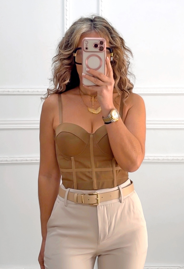 Κορσές με τιράντες μπεζ