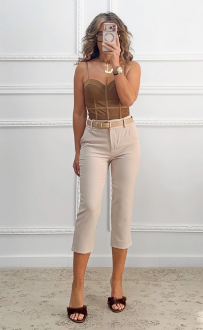 Κορσές με τιράντες μπεζ