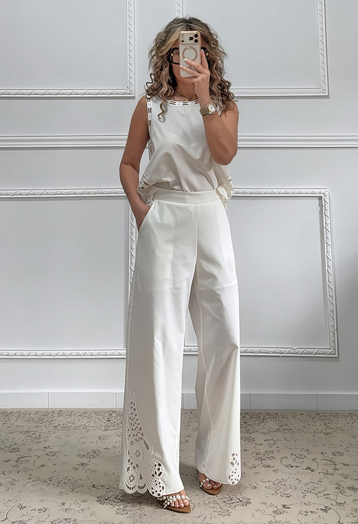 Σετ με κεντήματα λευκό