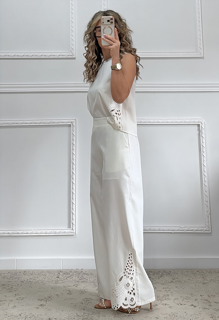 Σετ με κεντήματα λευκό