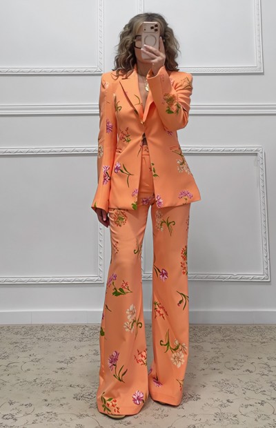Floral κοστούμι πορτοκαλί