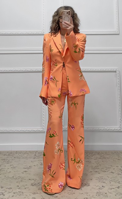 Floral κοστούμι πορτοκαλί