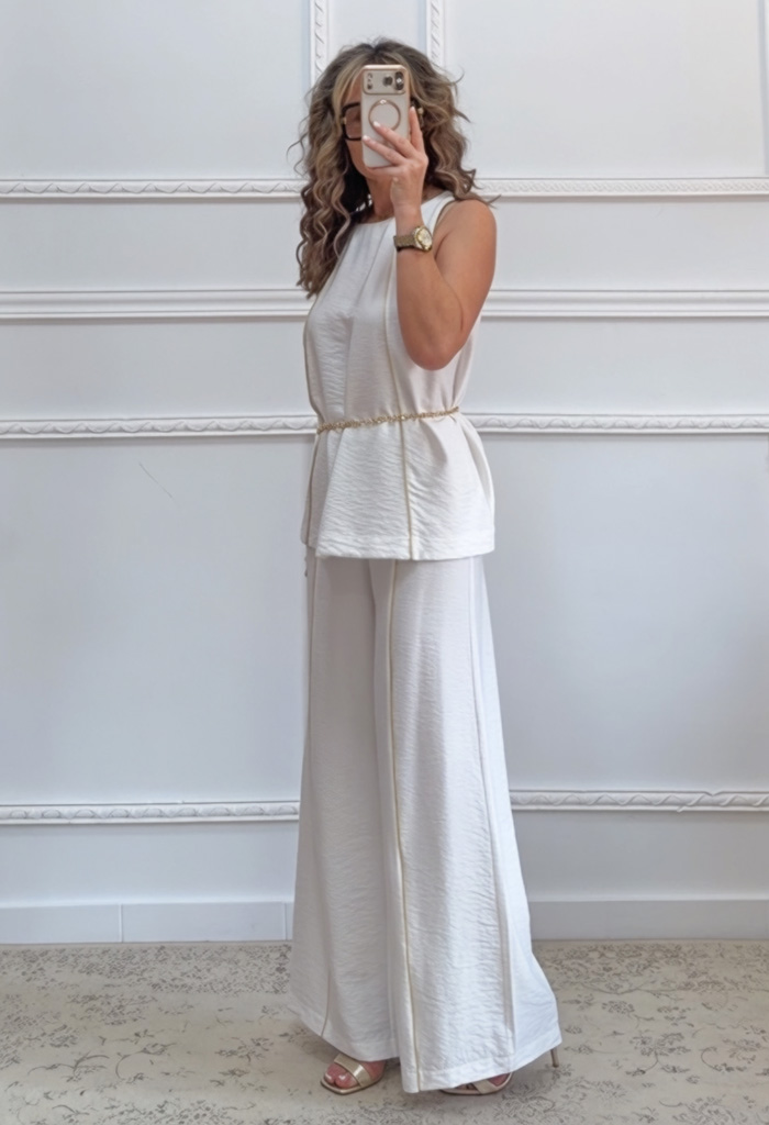 Σετ παντελόνα μπλούζα λευκό