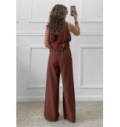 Σετ παντελόνα μπλούζα καφέ