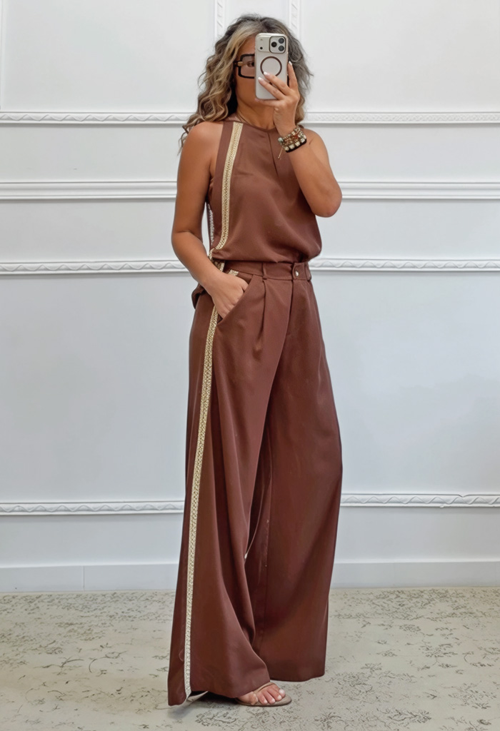 Σετ παντελόνι και αμάνικη μπλούζα