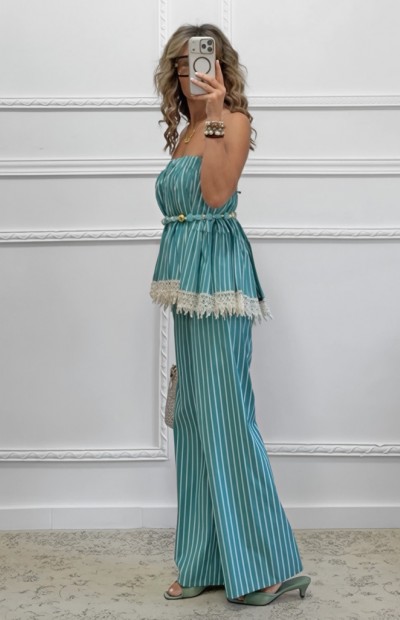 Ριγέ παντελόνα άκουα