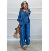 Oversized σετ μπλε ρουά Oversized σετ μπλε ρουά