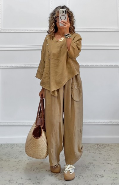 Oversized σετ μπεζ της άμμου Oversized σετ μπεζ της άμμου