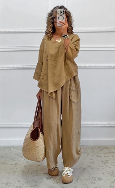 Oversized σετ μπεζ της άμμου Oversized σετ μπεζ της άμμου
