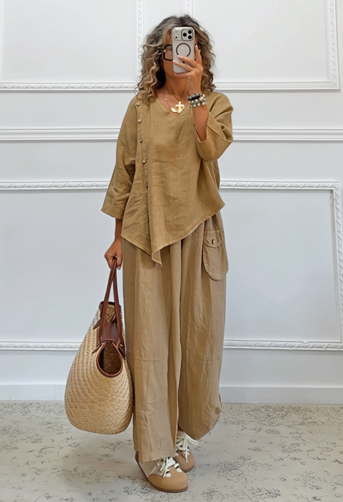 Oversized σετ μπεζ της άμμου Oversized σετ μπεζ της άμμου