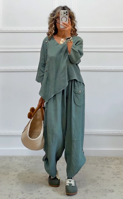 Oversized σετ χακί Oversized σετ χακί