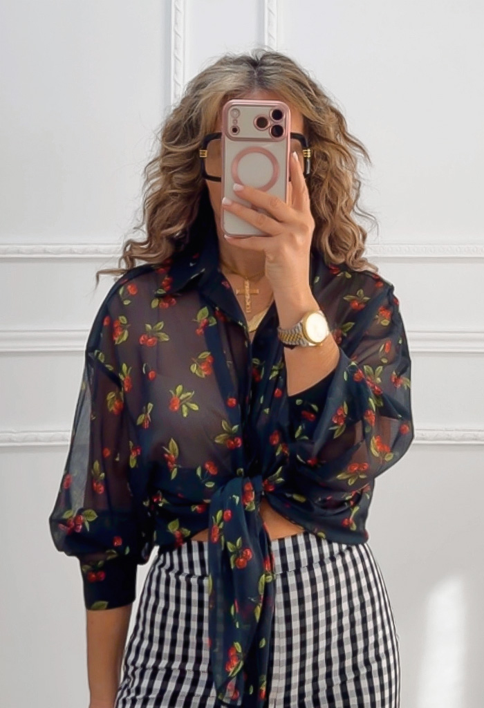 Πουκάμισο Cherries μαύρο Πουκάμισο Cherries μαύρο