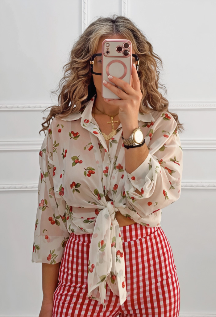 Πουκάμισο Cherries εκρού