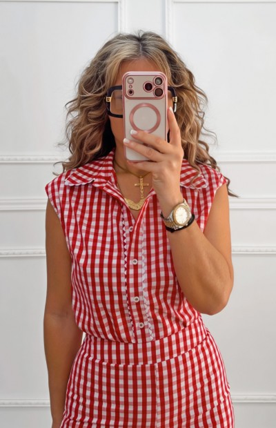 Αμάνικο καρό πουκάμισο