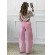 Τζιν παντελόνι με στρας ροζ