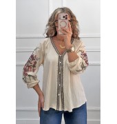 Boho πουκαμίσα με κεντήματα