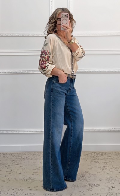 Boho πουκαμίσα με κεντήματα