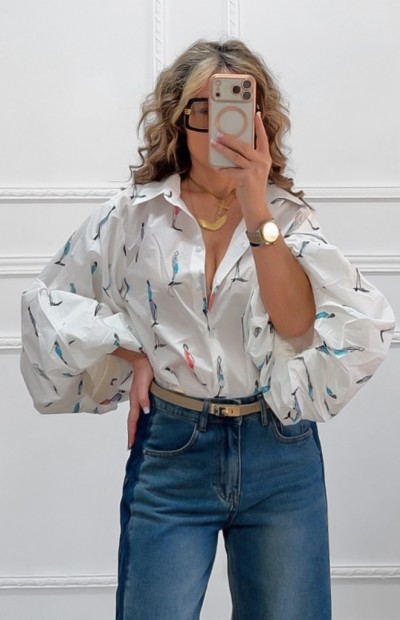 Πουκάμισο με balloon μανίκια Πουκάμισο με balloon μανίκια