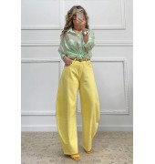 Τζιν παντελόνι με στρας κίτρινο