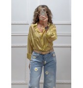 Ημιδιάφανο πουκάμισο κίτρινο Ημιδιάφανο πουκάμισο κίτρινο