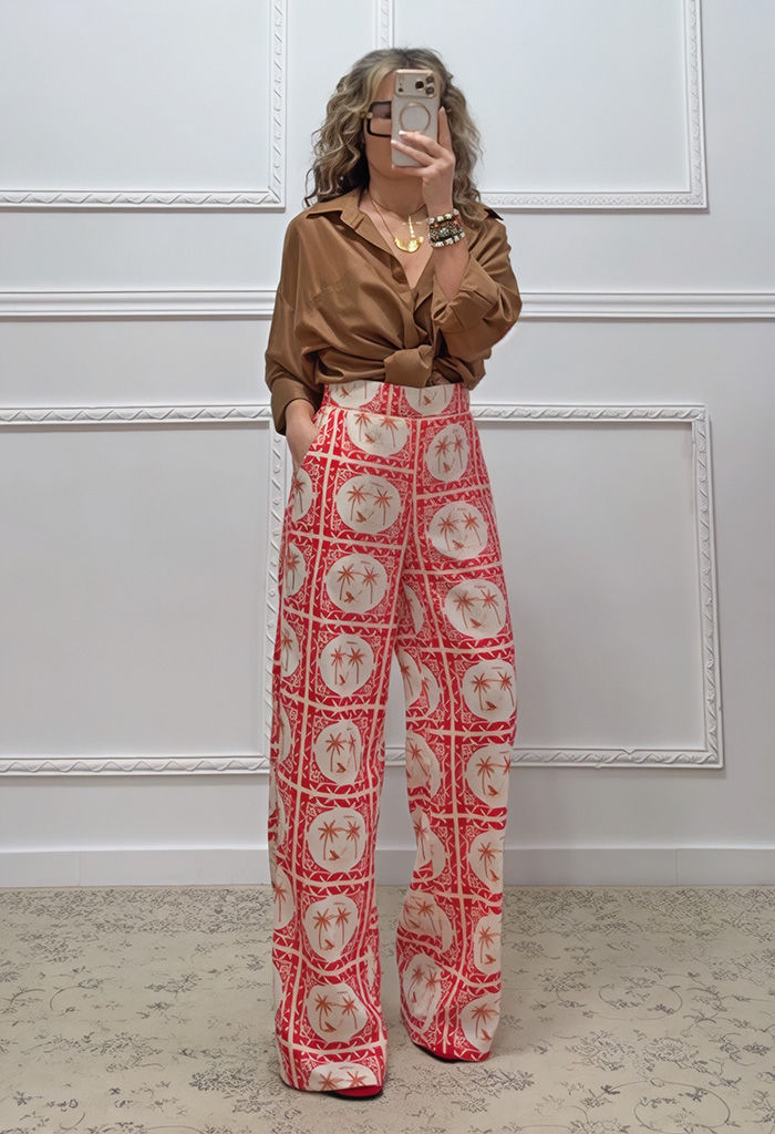 Wide leg παντελόνα