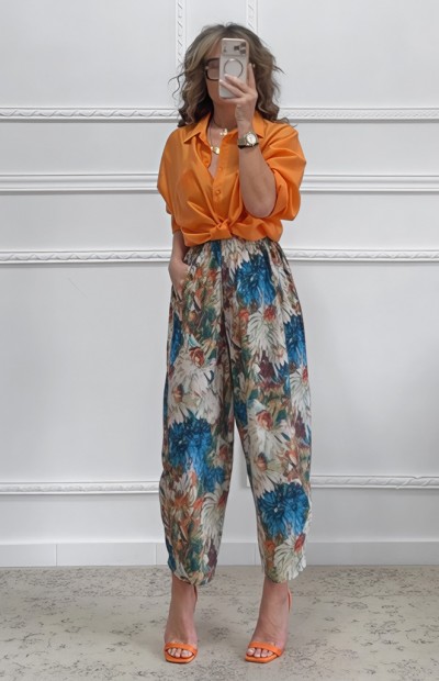 Ημιδιάφανο πουκάμισο πορτοκαλί