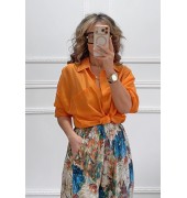 Ημιδιάφανο πουκάμισο πορτοκαλί