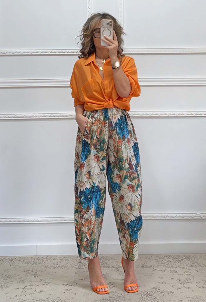 Ημιδιάφανο πουκάμισο πορτοκαλί