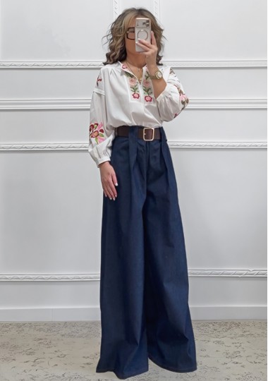 Ψηλόμεση παντελόνα μπλε