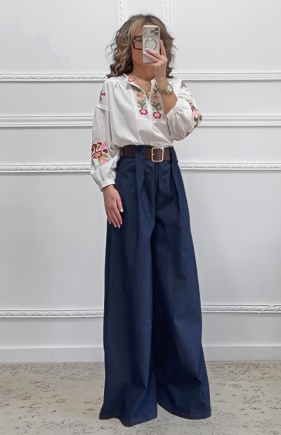 Ψηλόμεση παντελόνα μπλε