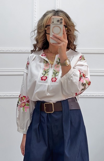 Boho πουκαμίσα με κεντήματα