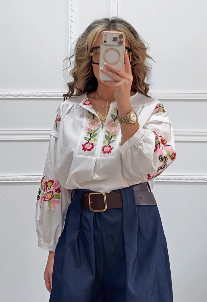Boho πουκαμίσα με κεντήματα