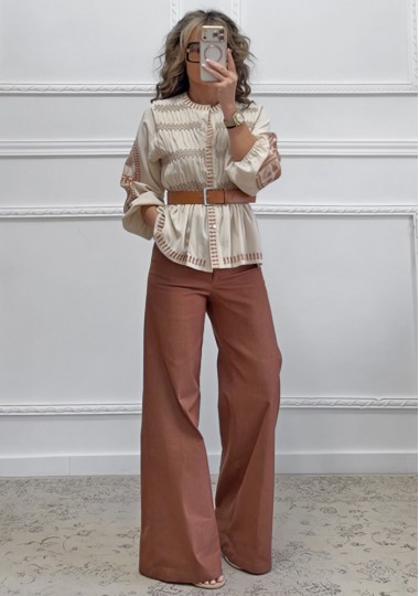 Boho πουκαμίσα με κεντήματα