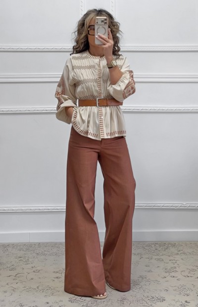 Boho πουκαμίσα με κεντήματα