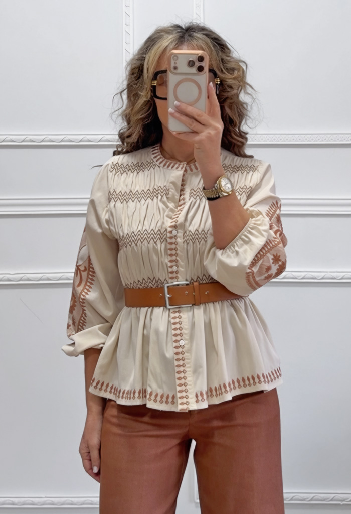 Boho πουκαμίσα με κεντήματα