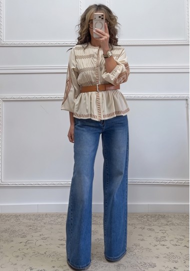Boho πουκαμίσα με κεντήματα