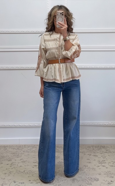 Boho πουκαμίσα με κεντήματα Boho πουκαμίσα με κεντήματα