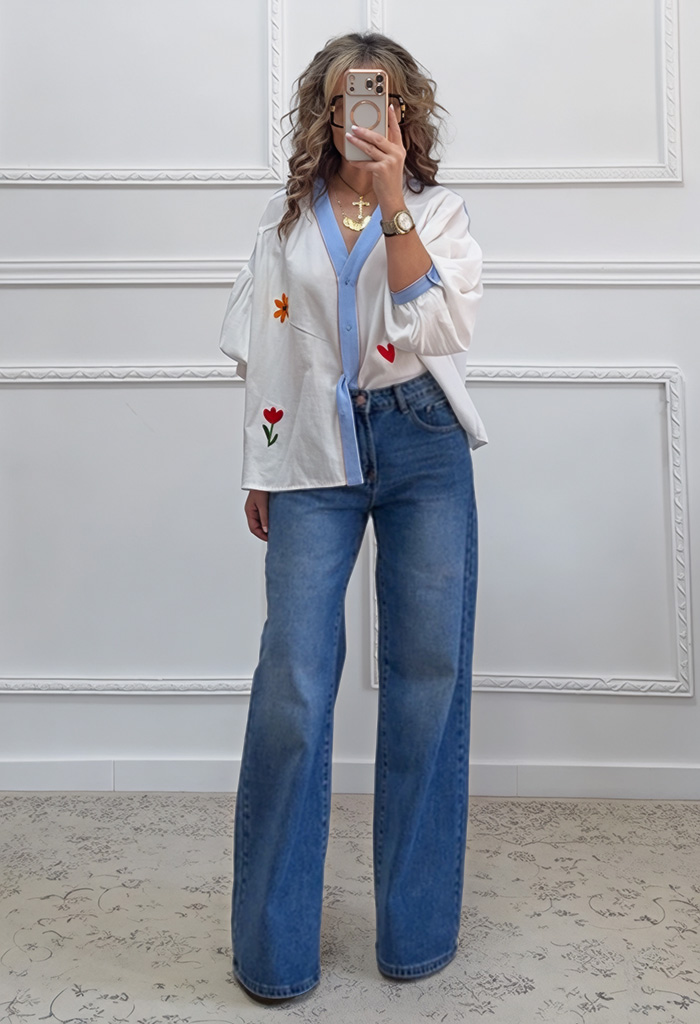 Boho πουκαμίσα με κεντήματα