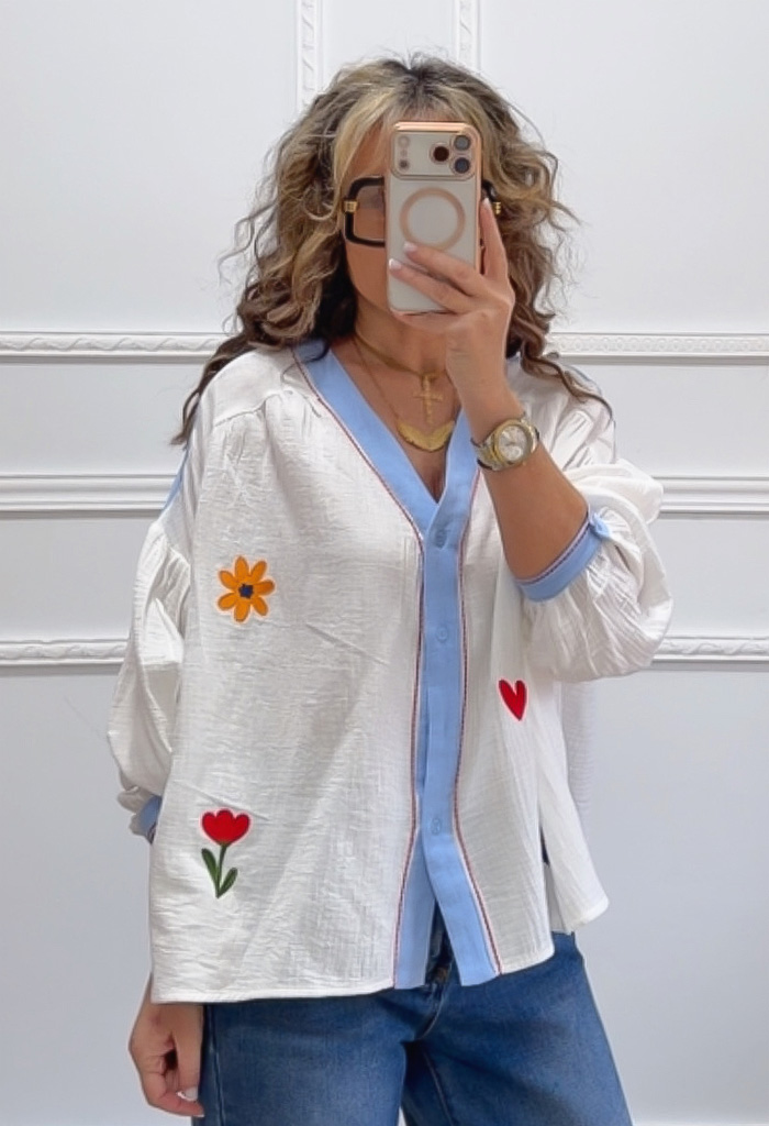 Boho πουκαμίσα με κεντήματα