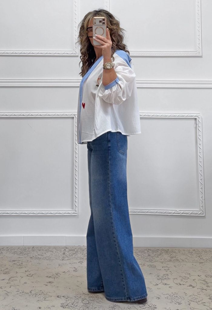 Boho πουκαμίσα με κεντήματα