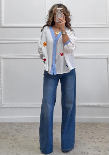 Boho πουκαμίσα με κεντήματα