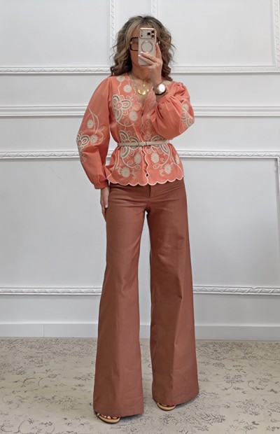 Boho πουκαμίσα με κεντήματα