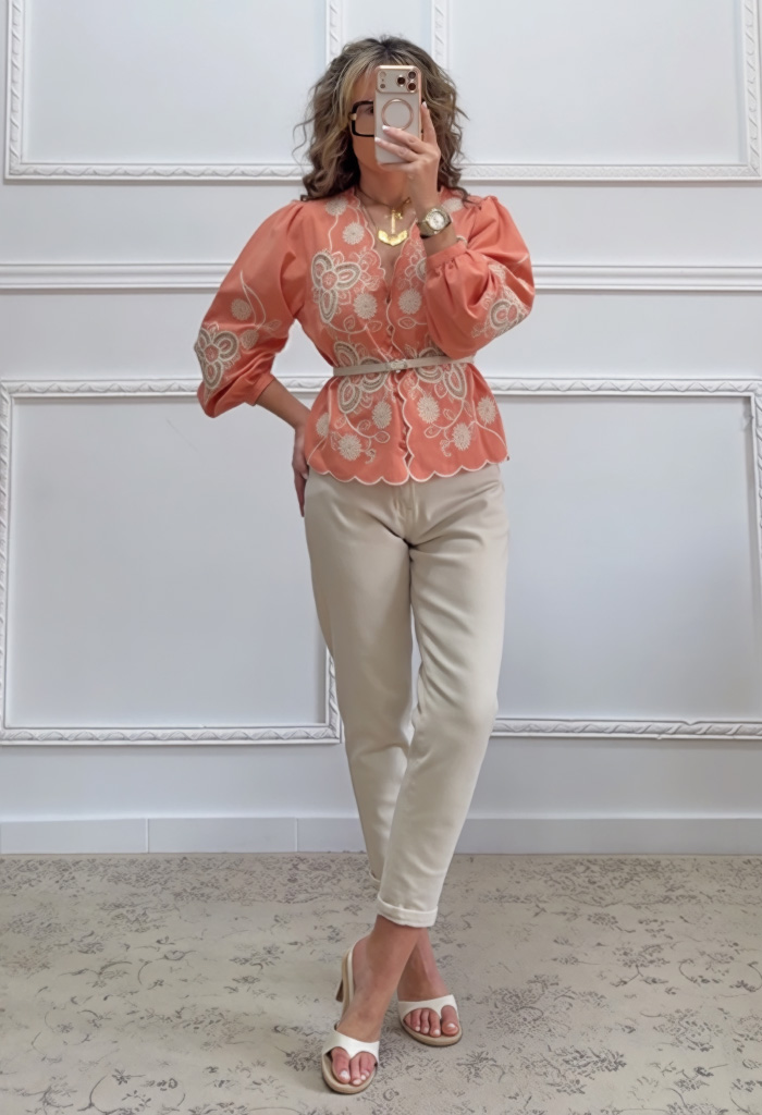 Boho πουκαμίσα με κεντήματα