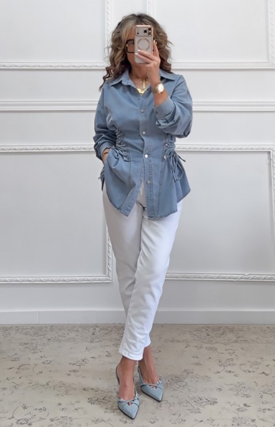 Mom fit τζιν παντελόνι λευκό