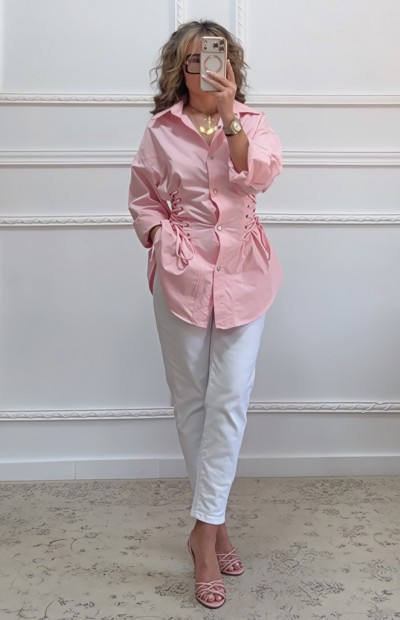 Πουκάμισο βαμβακερό ροζ