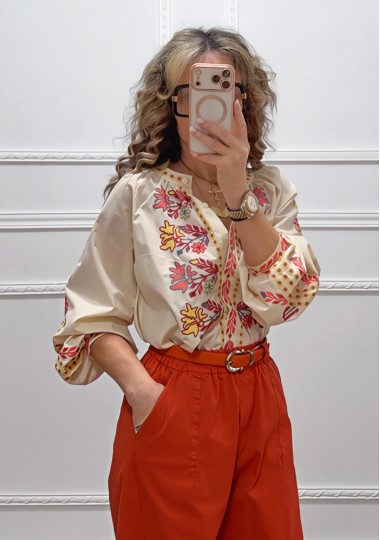 Boho πουκαμίσα με κεντήματα