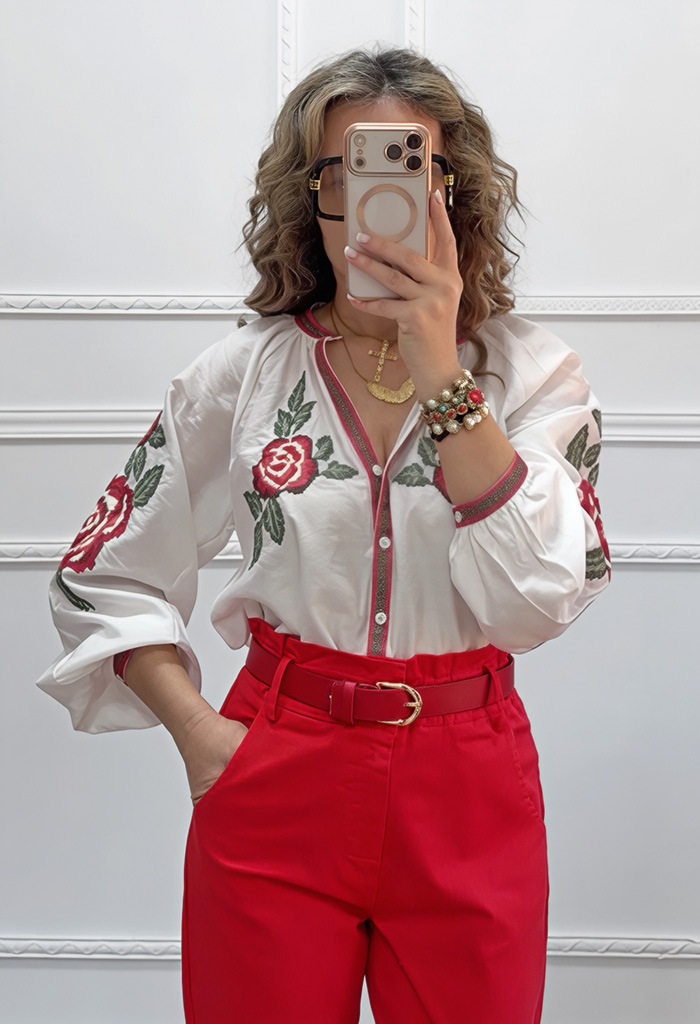 Boho πουκαμίσα με κεντήματα Boho πουκαμίσα με κεντήματα